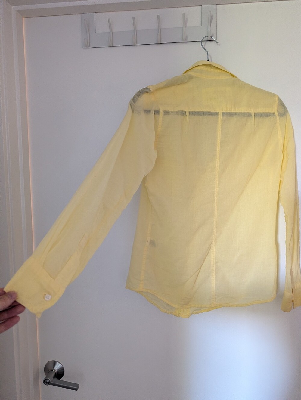 FRANK & EILEEN Barry Tailored Button-Up Cotton Shirt in Canary Yellow, S… - Picture 4 of 5